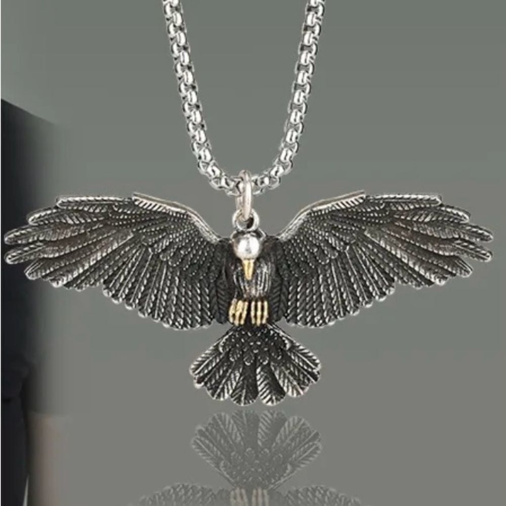 WINGED EAGLE PENDANT NECKLACE - Picture 2 of 3